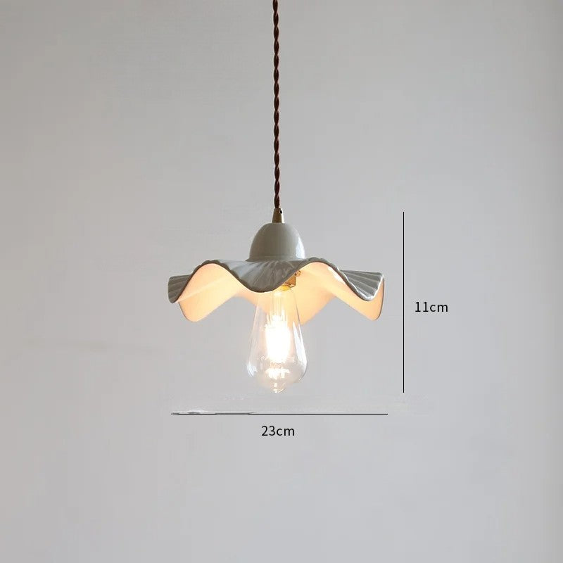 Rose flower white ceramic led pendant for hallway