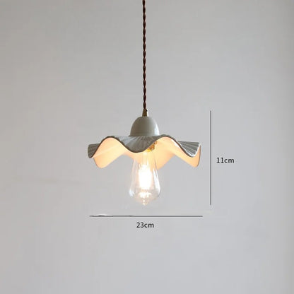 Rose flower white ceramic led pendant for hallway