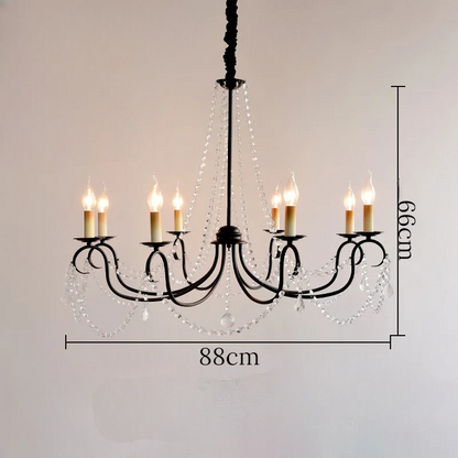 Noir french crystal loft piece