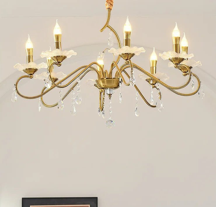 Crystal tiered chandelier for living room