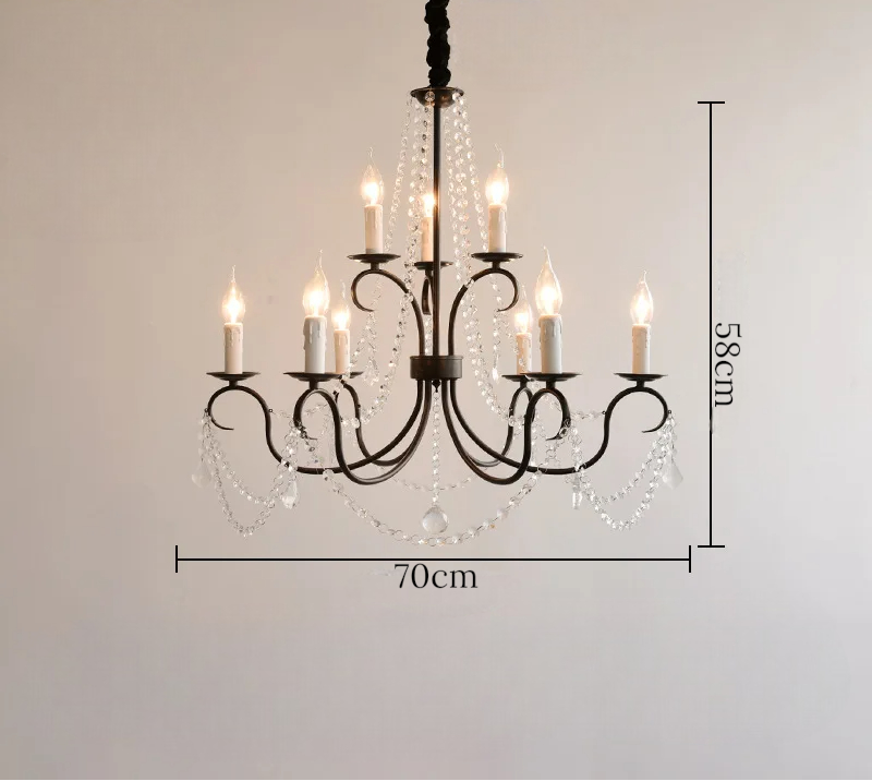 Noir french crystal loft piece