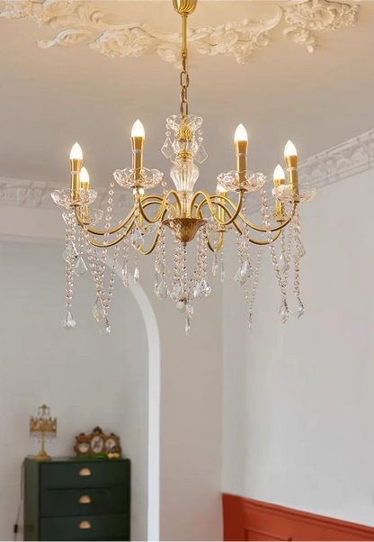 French gold crystal e14 chandelier