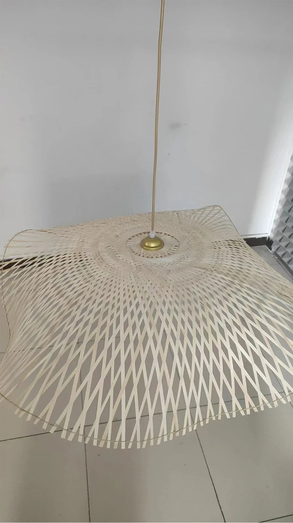 Vintage handmade rattan ceiling light