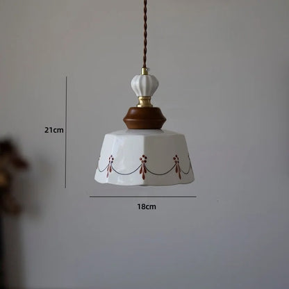 Rose flower white ceramic led pendant for hallway