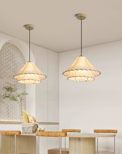 Katoenen linnen hanglamp voor de eetkamer