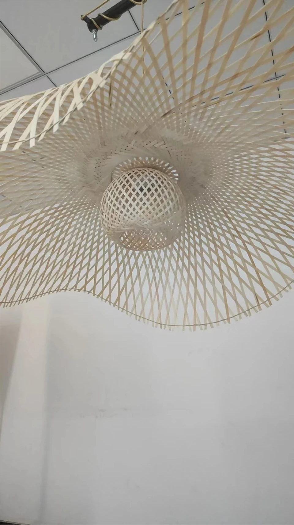 Vintage handmade rattan ceiling light