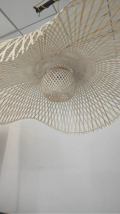 Vintage handmade rattan ceiling light