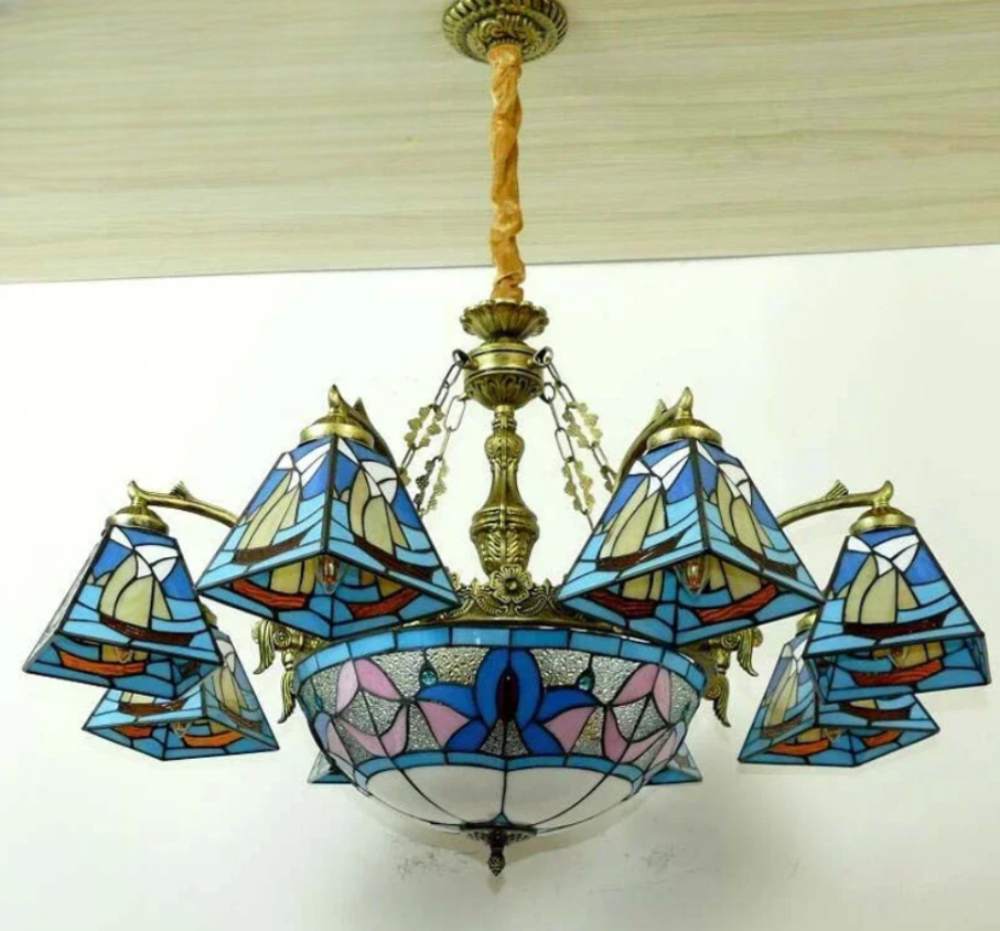 Tiffany style stained glass pendant