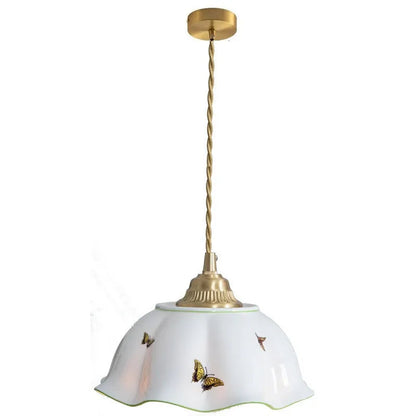 Butterfly keramische koperen LED-hanglamp voor de slaapkamer