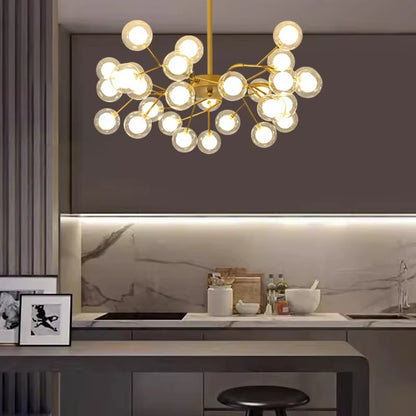 Scandinavische kroonluchter in zwart goud voor restaurants en bars