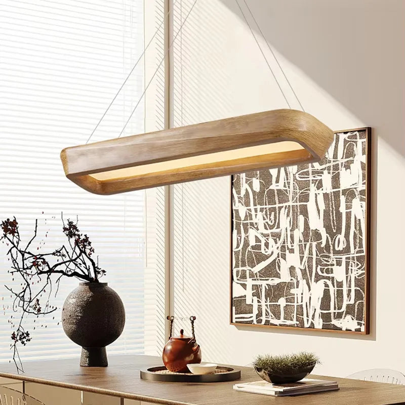 Wabi sabi rectangular pendant light for dining room