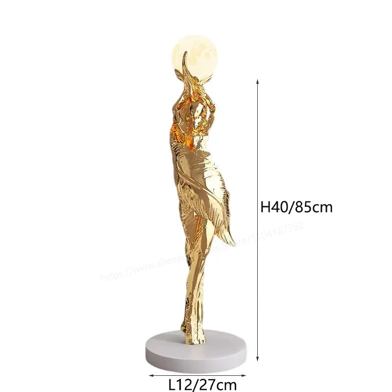 Sculptural humanoid floor lamp
