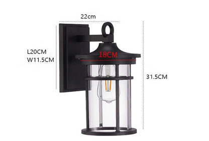 IP55 Outdoor waterproof clear glass shade lamp
