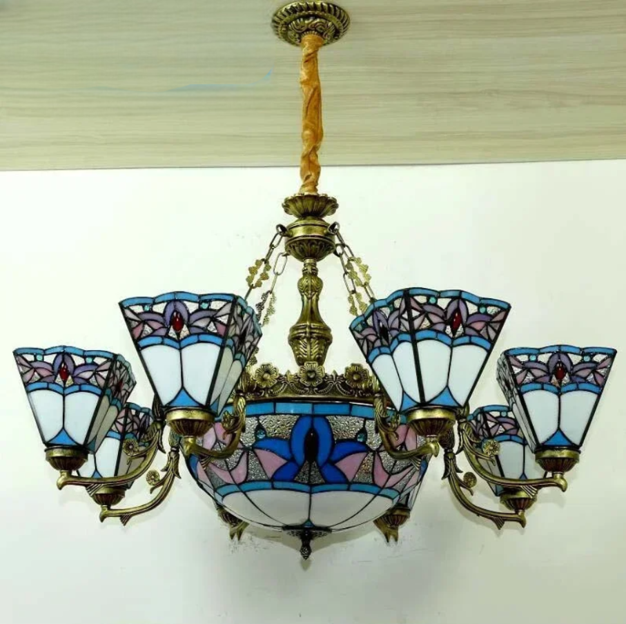 Tiffany style stained glass pendant