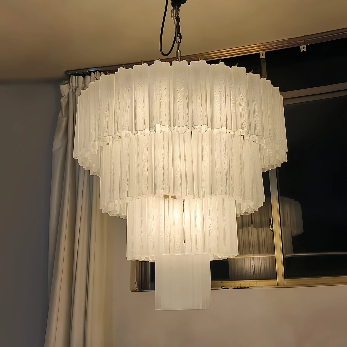 Frosted glass led chandelier for bedroom and dining room