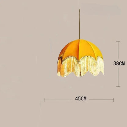 French retro tassel fabric chandelier