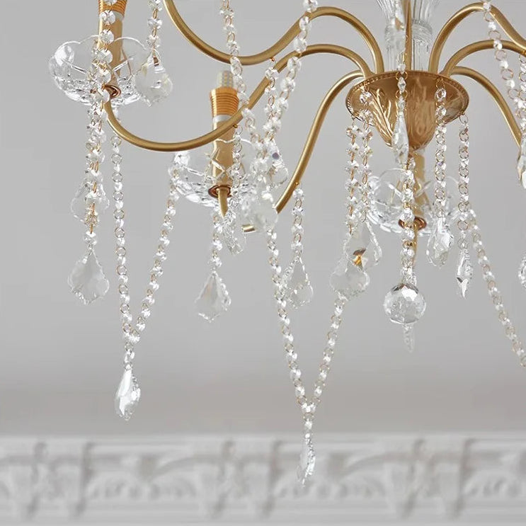 French gold crystal e14 chandelier