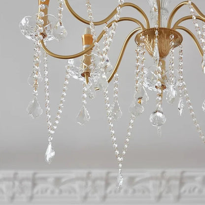 French gold crystal e14 chandelier