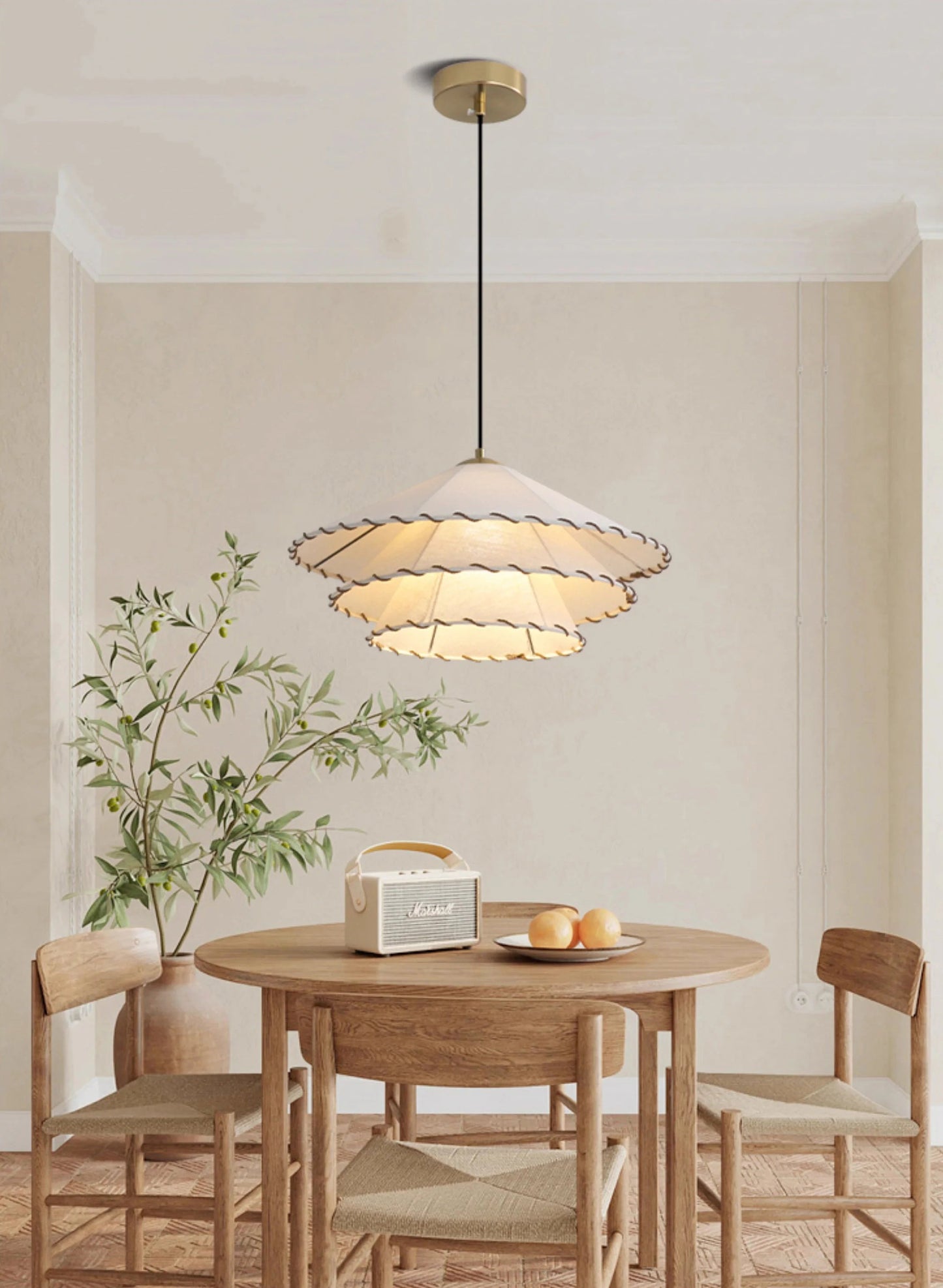 Katoenen linnen hanglamp voor de eetkamer