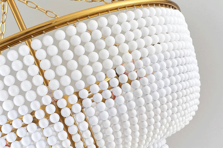 Tiered beaded chandelier for palace