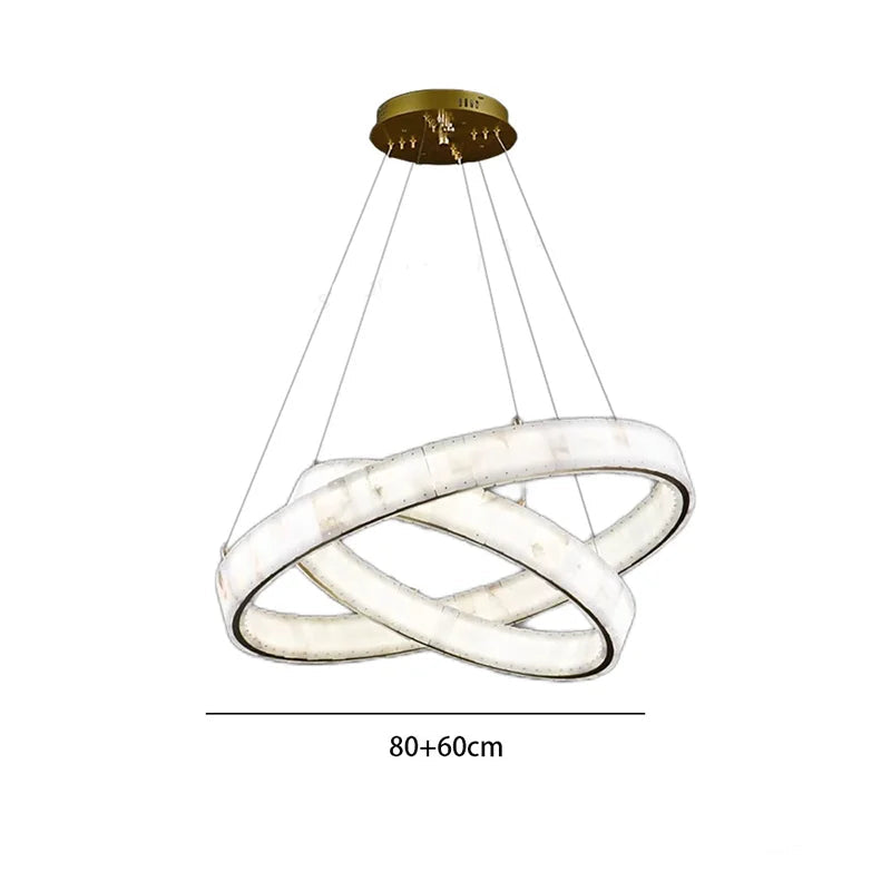 Lustre en marbre avec anneaux
