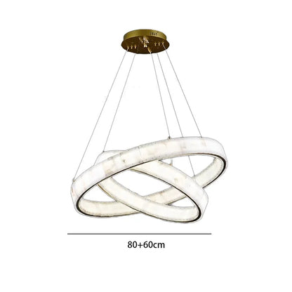 Lustre en marbre avec anneaux