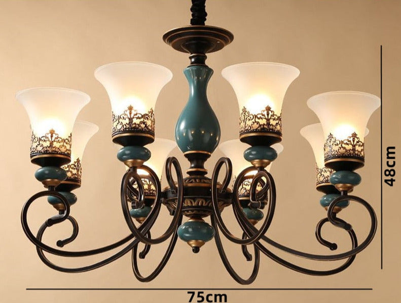 Emerald Ceramic Chandelier