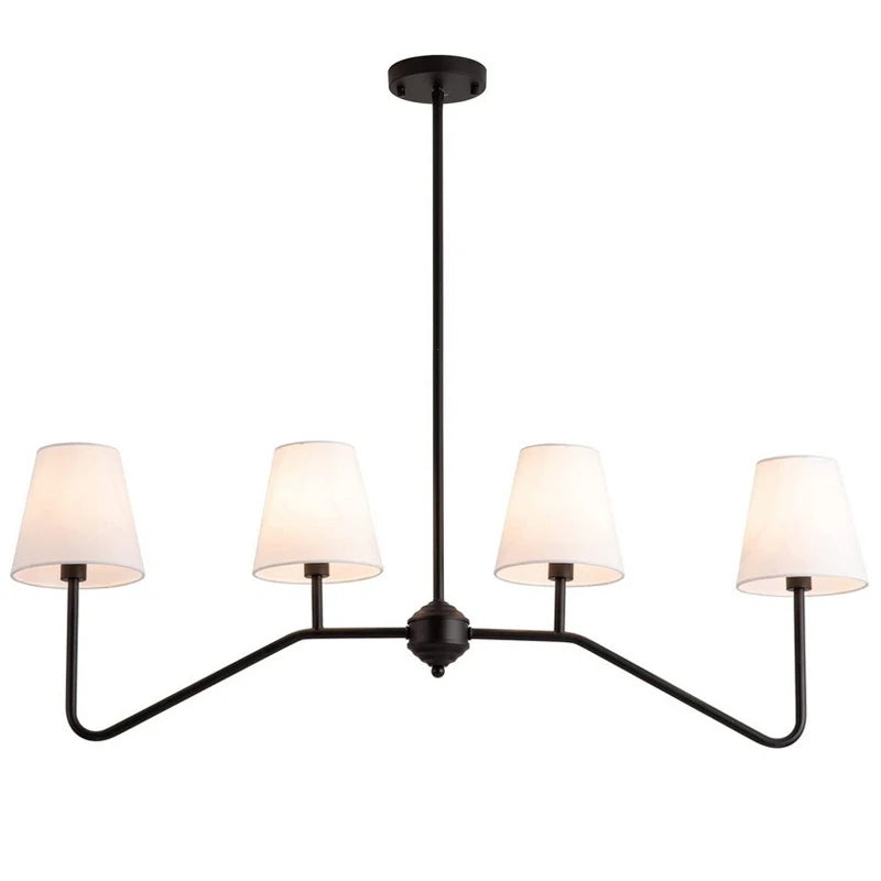 Linen drum island chandelier