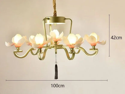 Magnolia flower retro modern chandelier