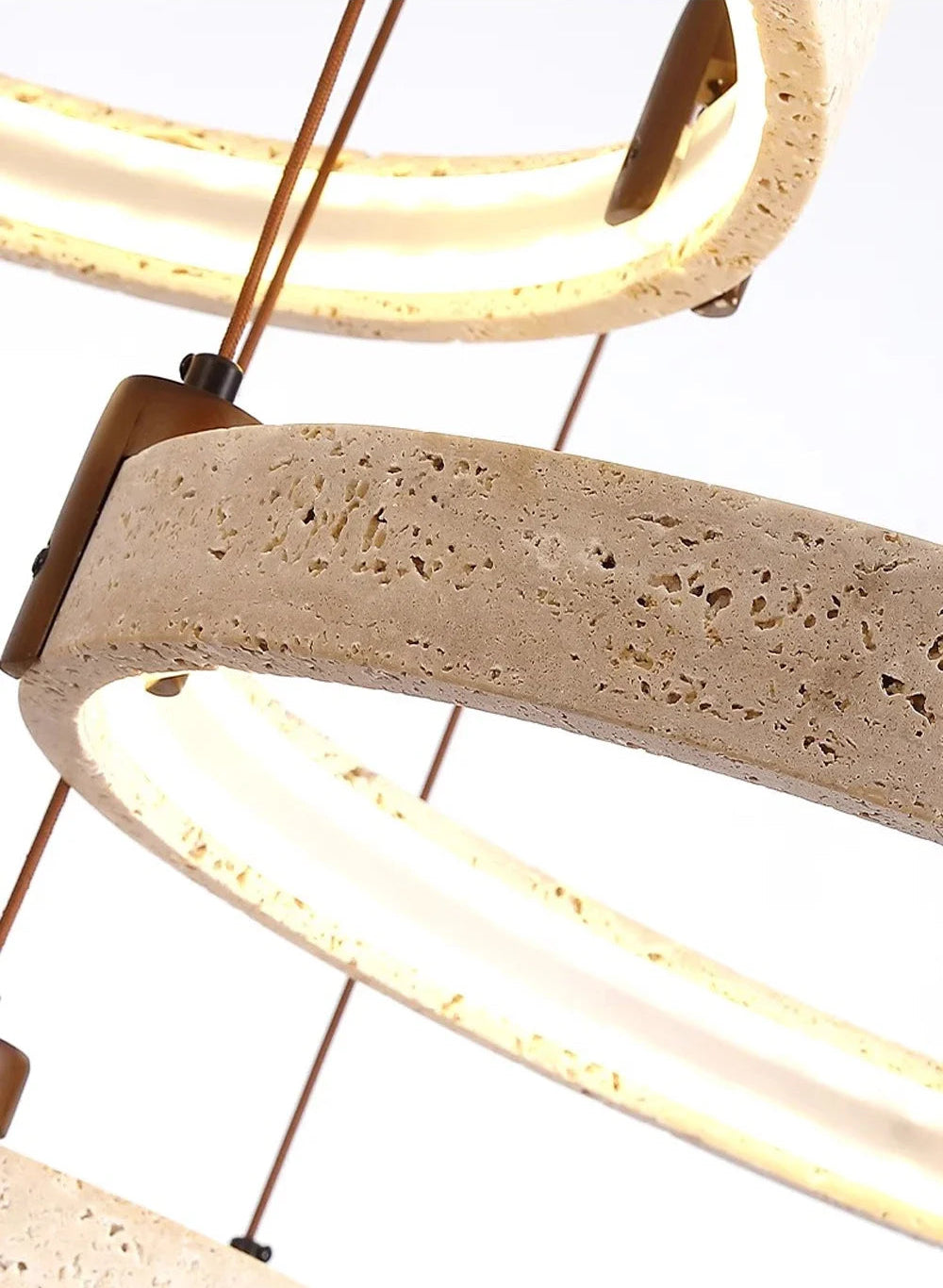 Suspension en pierre travertin pour salle à manger