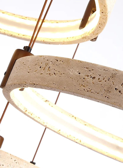 Suspension en pierre travertin pour salle à manger