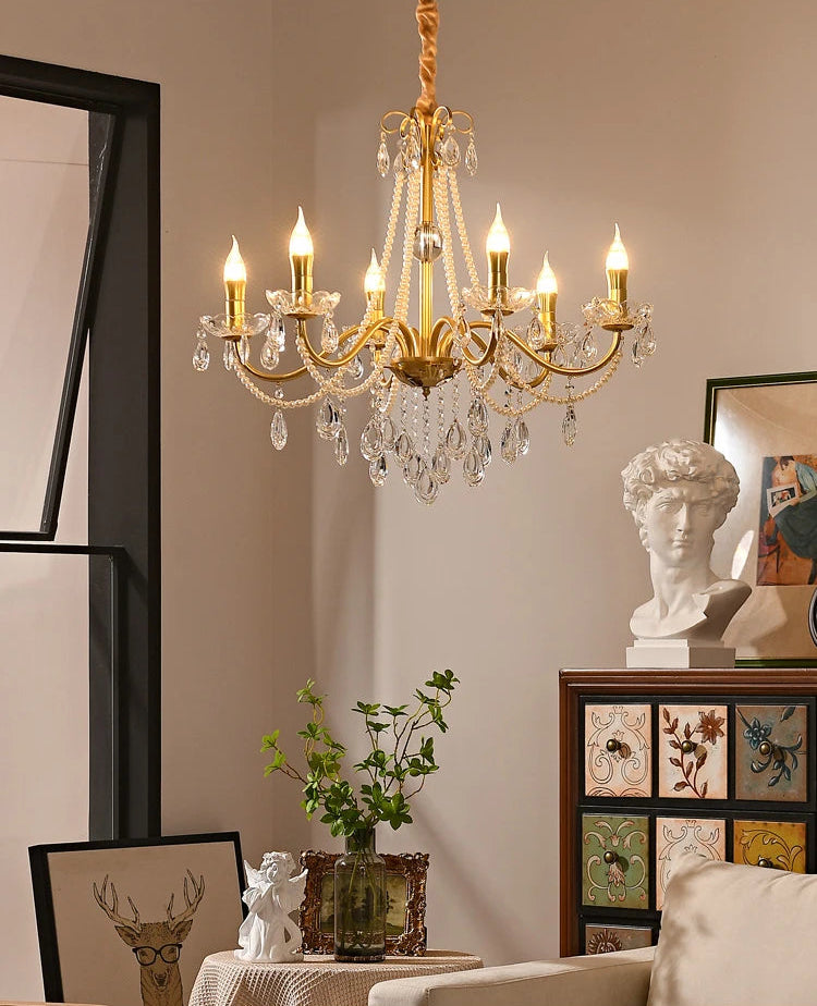 Classic crystal candle ceiling light