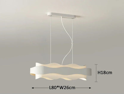 Lustre rond blanc à LED ondulé