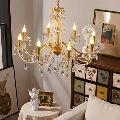 Classic crystal candle ceiling light