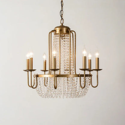 Vintage bronze crystal room chandelier