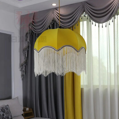 French retro tassel fabric chandelier