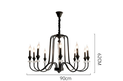 Lustre en cristal français ancien à deux niveaux
