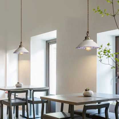 Loft ceramic vintage hanging lamp for cafe and dining