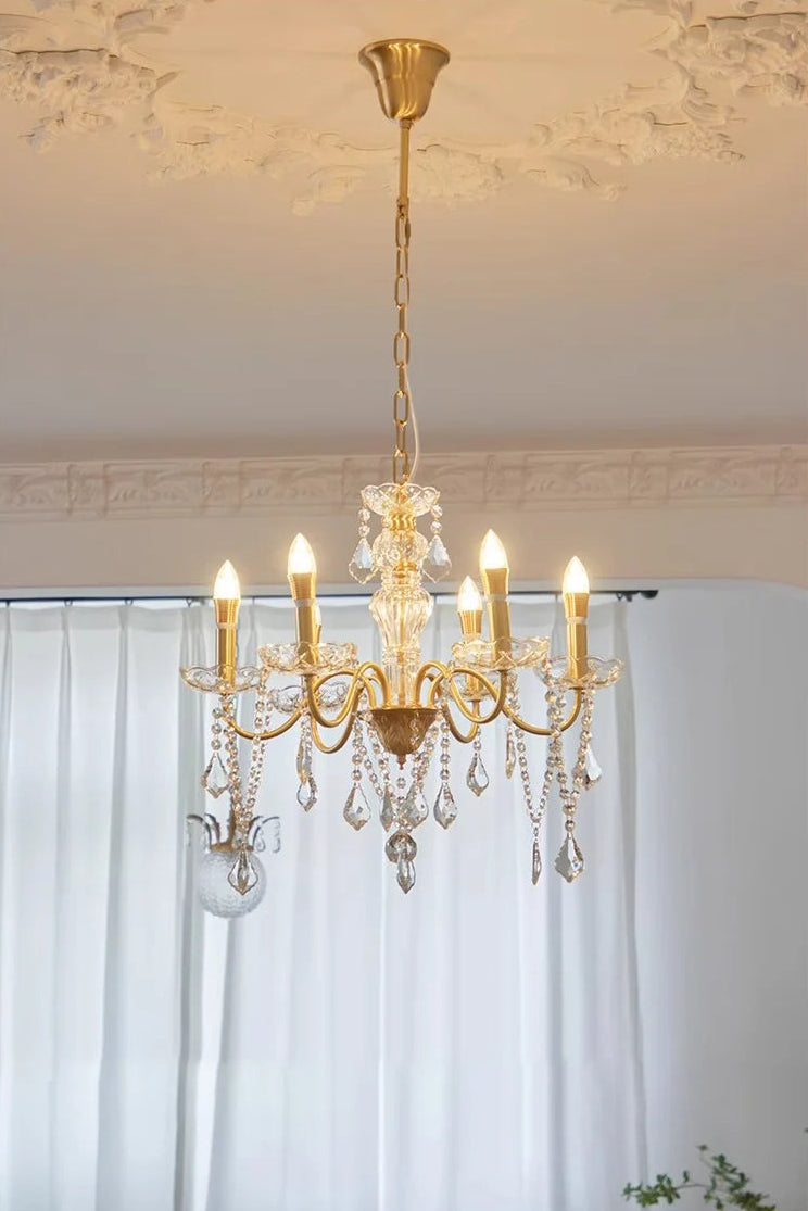 French gold crystal e14 chandelier