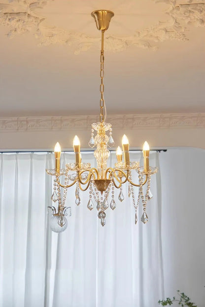 French gold crystal e14 chandelier