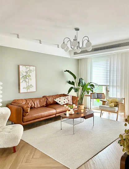 Cremefarbener Glas-Kronleuchter