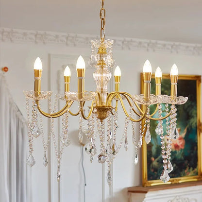 French gold crystal e14 chandelier