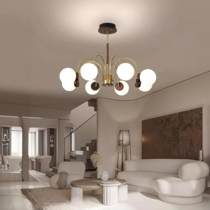 Walnut chandelier light for bedroom and living room