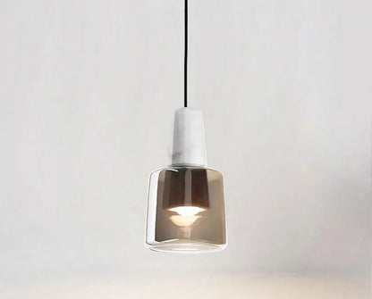 Suspension en marbre et verre blanc pour cuisine et salle à manger