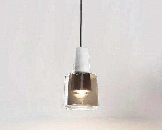 Suspension en marbre et verre blanc pour cuisine et salle à manger