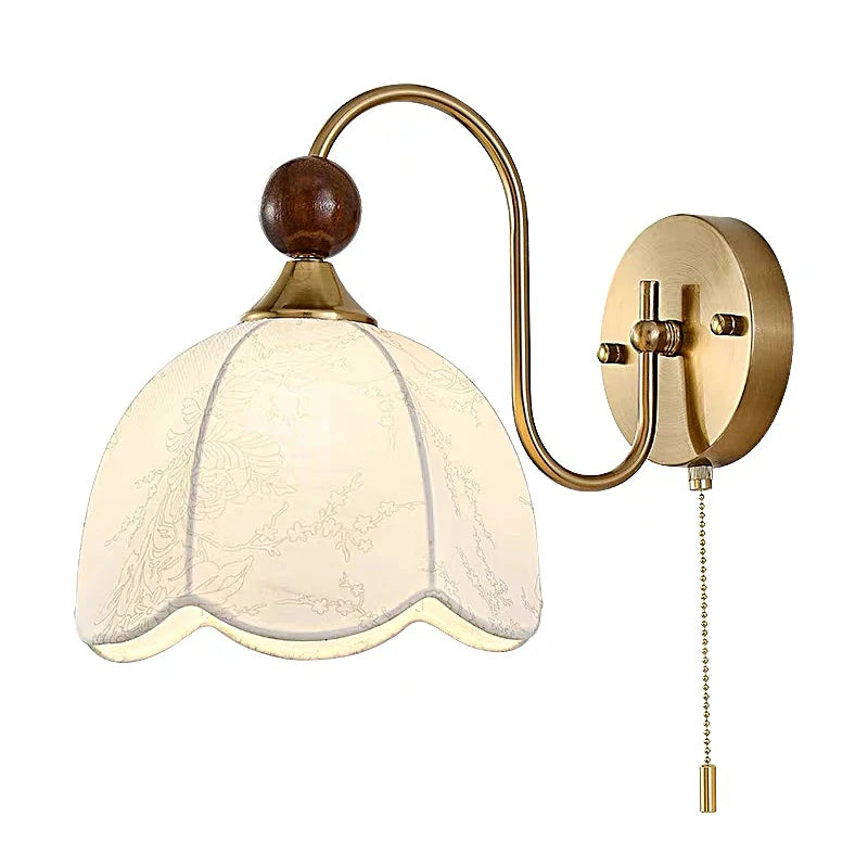 French fabric wall lamp with cable switch