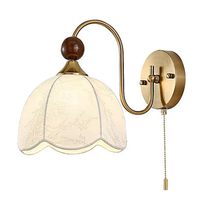 French fabric wall lamp with cable switch