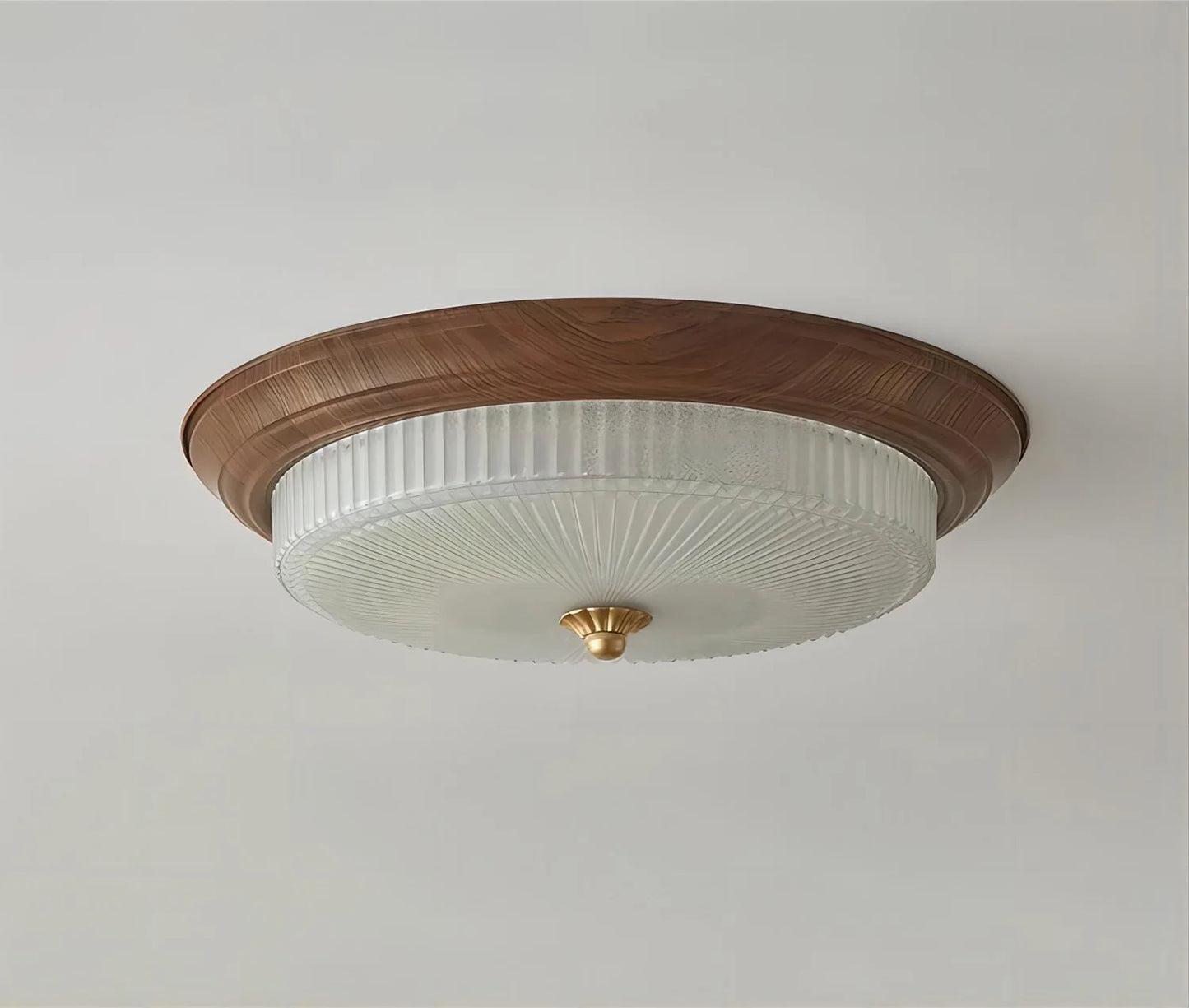 Walnut etched glass ceiling light for dining room