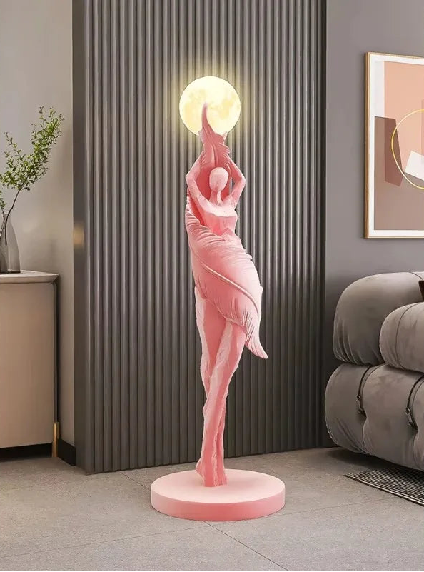 Sculptural humanoid floor lamp