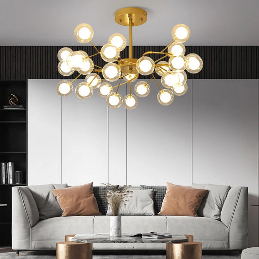 Nordic black gold chandelier for restaurant and bar